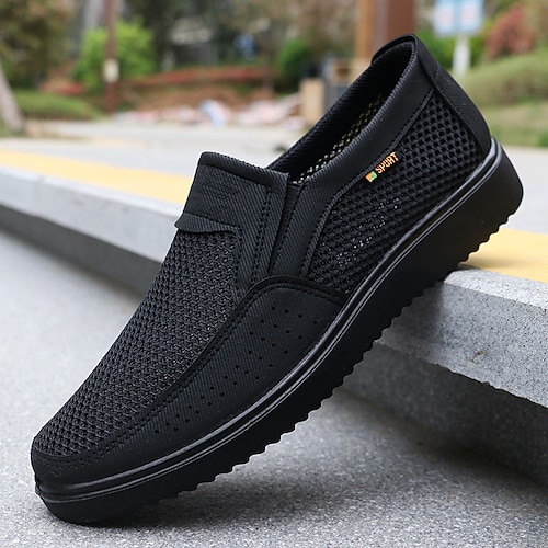 Atmungsaktive Slipper aus Mesh für Herren in Grau, leicht und sportlich, ideal für Outdoor-Aktivitäten und gemütliche Spaziergänge Image
