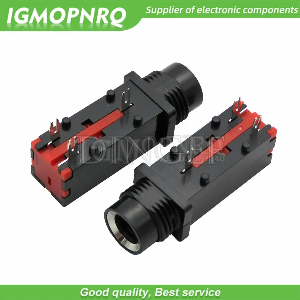 5 TEILE/LOS PJ-309 6,35mm Audio Jack 3Pin Stereo Audio Buchse Mikrofon Schweißen Linie Für Mikrofon Buchse PJ309 Image