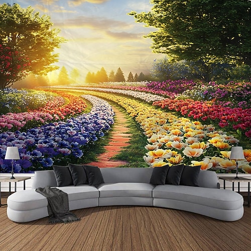 Pflanze Blume Meer Landschaft hängen Wandteppich Wand Kunst große Wandteppich Wandbild Dekor Fotografie Hintergrund Decke Vorhang Haus Schlafzimmer Wohnzimmer Dekoration Image