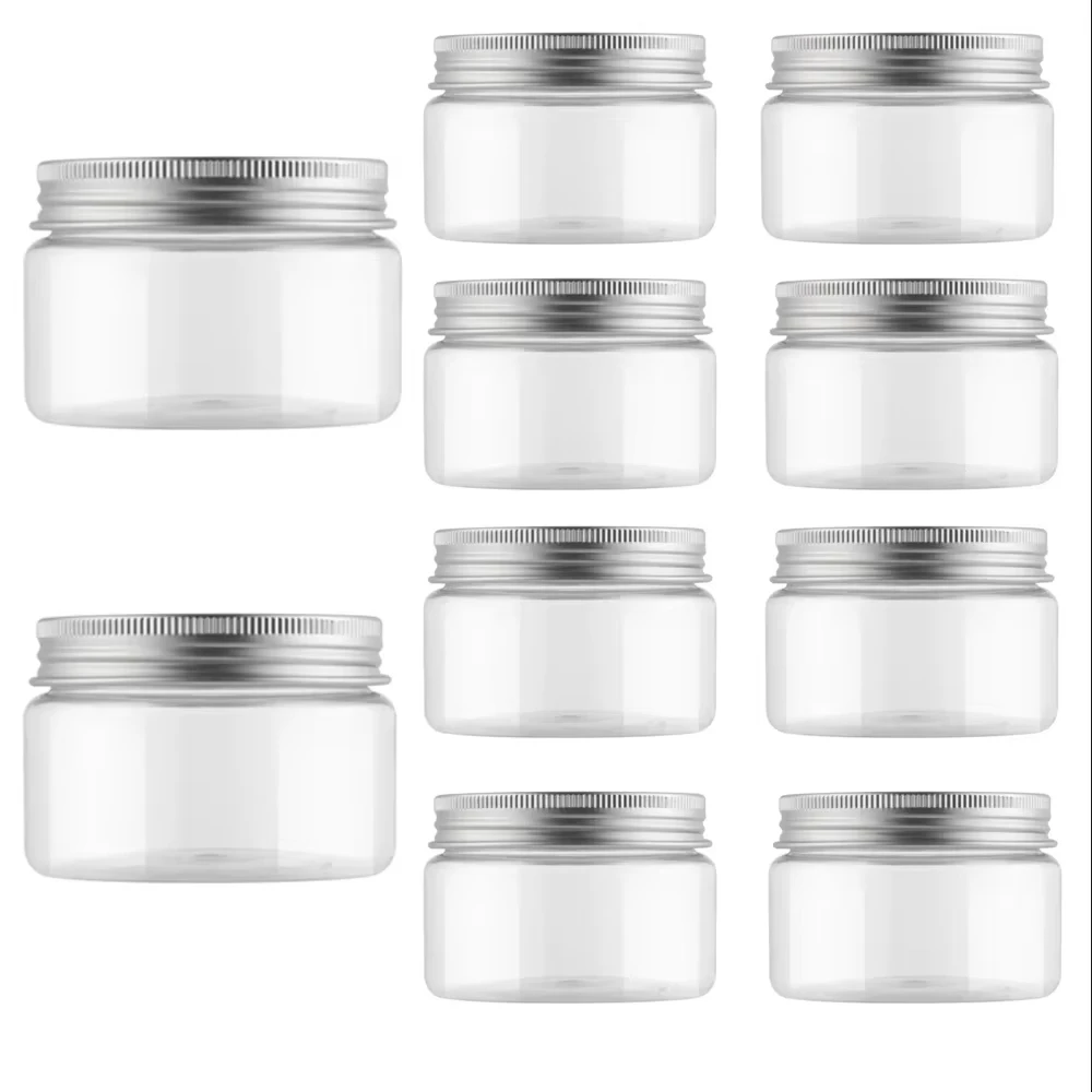 30 x 30/50/60/80 ml Kunststoffbehälter, nachfüllbar, leer, Kosmetiktopf, Aluminium-Schraubdeckel, Kappe für Creme, Salben, Schmuckaufbewahrung Image