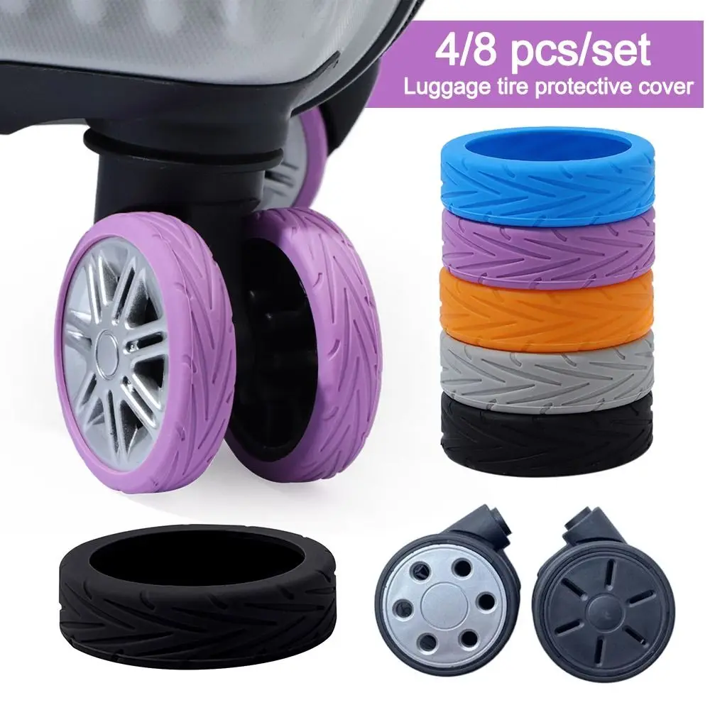 Tragbare 8 Teile/satz Koffer Teile Achsen Reise Gepäck Caster Schuhe Reduzieren Rad Tragen mit Silent Sound Gepäck Rad Abdeckungen Image