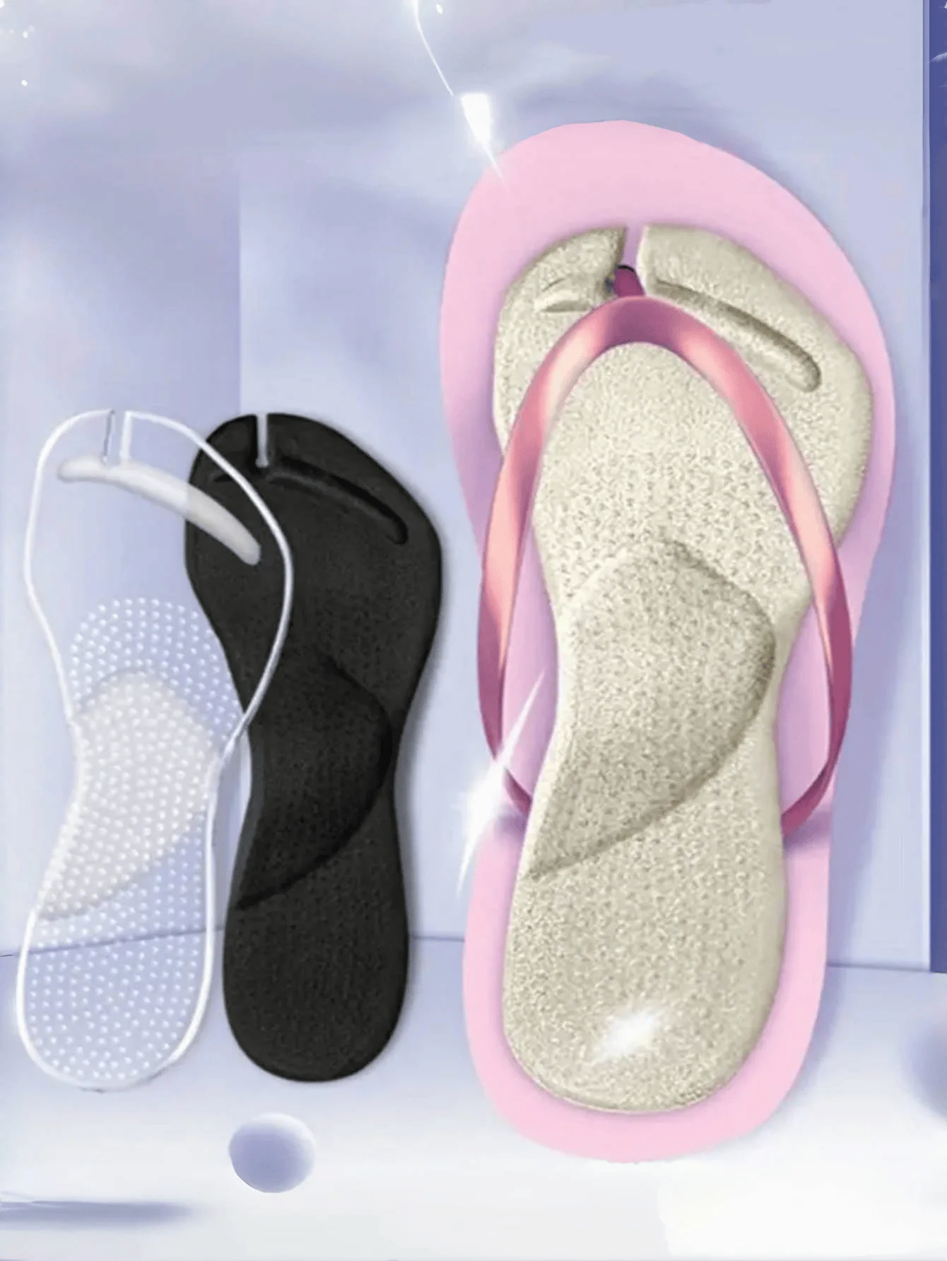 1 Paar weiches Flip-Flop-Gelkissen, für den Sommer, Flip-Flop-Sandalen, Futter, schützende Einlegesohlen, Schuhe, Anti-Rutsch-Kissen