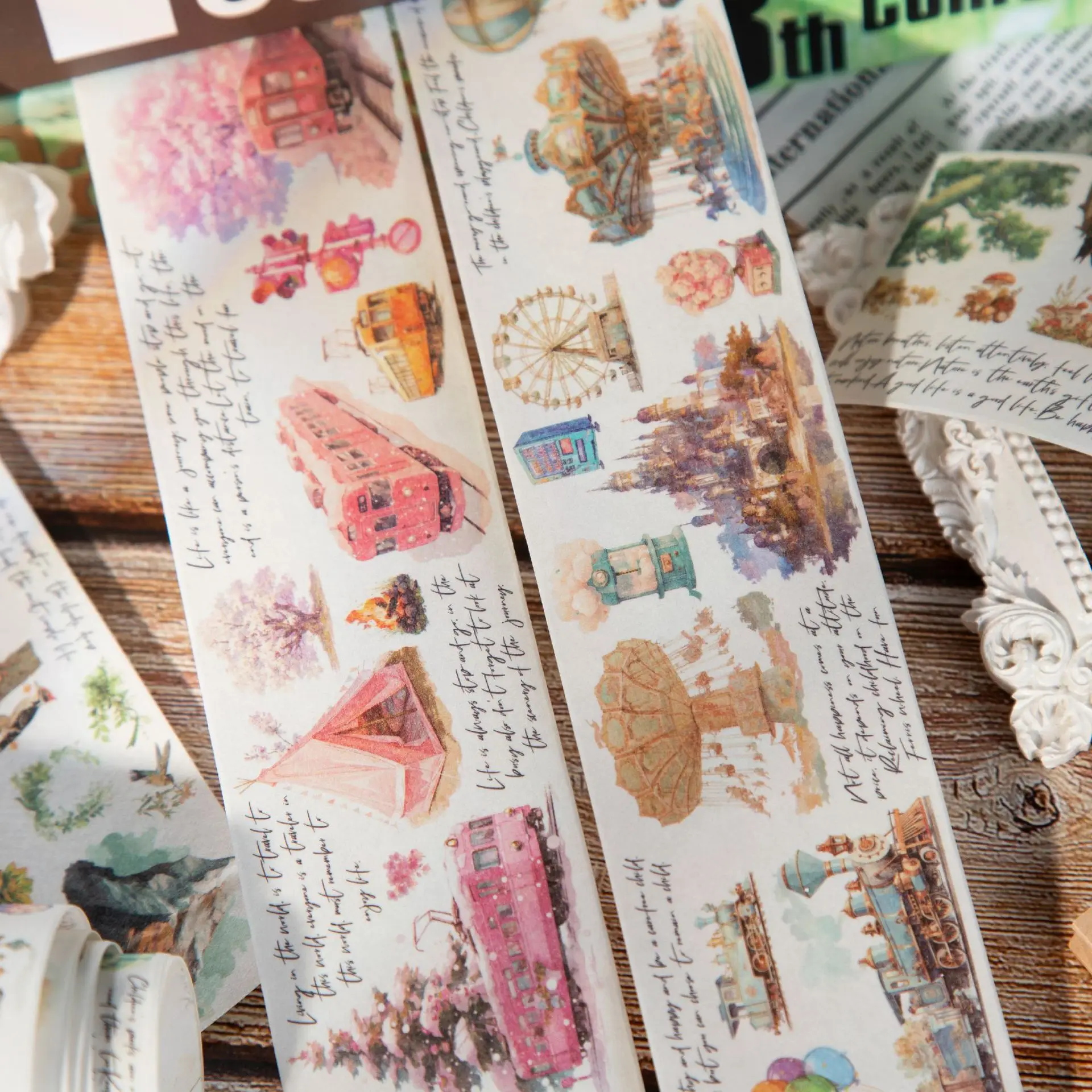 5*200 cm 1 rolle Vintage Welt landschaft Washi klebeband Planer handgemachte DIY Tagebuch Album Scrapbooking Material Image