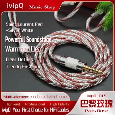 ivipQ-01S Paris Rose Flaggschiff-Kopfhörer-Upgrade-Kabel, Leiter-IEM-Draht mit mehreren Elementen, Image