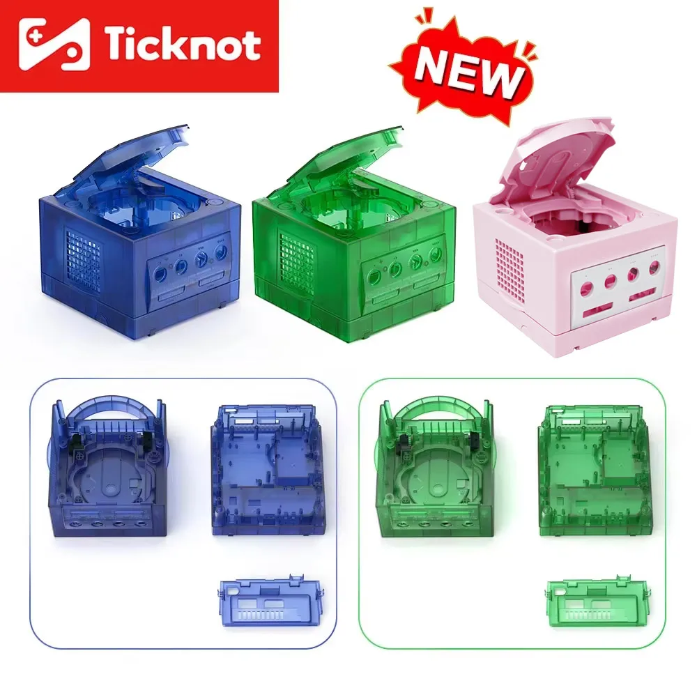 TicKnot Neueste Clear Drank Geen & Blau Ersatz Fall Für Nintendo Gamecube Shell Schutzhülle Box Für NGC Spielkonsole Image