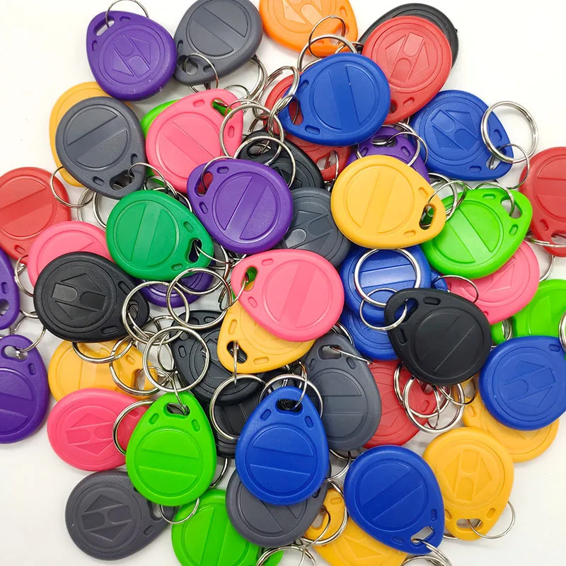 20 Stück 125 kHz RFID-Schlüsselanhänger EM4100 TK4100 Schlüsselanhänger Proximity-Schlüsselanhänger 125 K schreibgeschützt ID-Token Türeintrag Zugangskontrollkartenanhänger Image