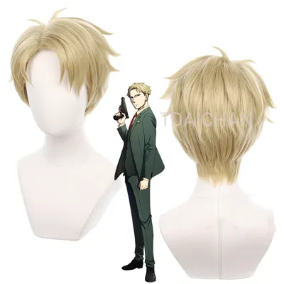 Neue Anime Spy X Familie Loid Forger Cosplay Perücke Kurzen Blonden Haar Dämmerung Halloween-Party Image