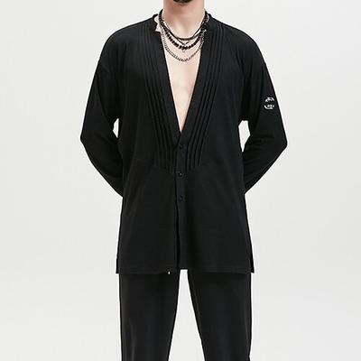 Danza Latina Top Colore puro Per uomo Performance Abbigliamento quotidiano Manica Lunga Lyocell