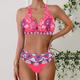 Per donna Costumi da bagno Bikini Tankini Due pezzi Birichino Costume da bagno A V scollato Push-Up Lavorato a maglia Vacanza Tropicale Floreale Blocco di colori Tuffo Senza Maniche Costumi da bagno