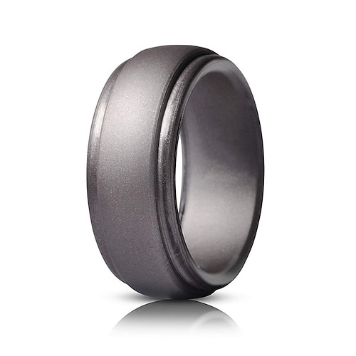 anello in silicone nero opaco per uomo – fede nuziale comoda e resistente, elegante anello in gomma per uno stile di vita attivo, sport, lavoro e uso quotidiano
