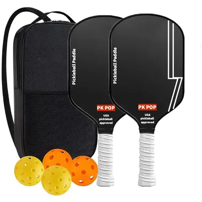 Raw Carbon Fiber Pickleball Paddle Spin Textured Surface With Foam Edge Ergonomic Grip