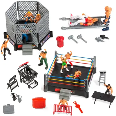 Mini Wrestling Sport Club Wrestler Athlete Gladiator Model Set With Fighting Station Arena