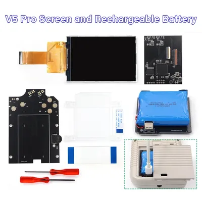 HISPEEDIDO 36 Retro Color GBO DMG IPS V5 Pro IPS Screen Kits With Pre-cut Shell and Rechargeable