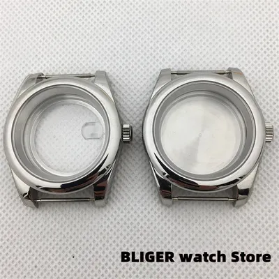 BLIGER 36mm/39mm stainless steel polished case sapphire glass fit NH35 NH36 ETA2824 PT5000