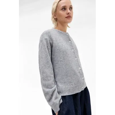 UO Miller Crew Cardigan - Grey L at Urban Outfitters