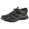 Sandale RIEKER, Herren, Gr. 41, schwarz, Textil, Nubuklederimitat, sportlich, Schuhe Outdoorsandale, Sommerschuh, Klettschuh, Freizeitsandale, Gummizug, Schellverschluss