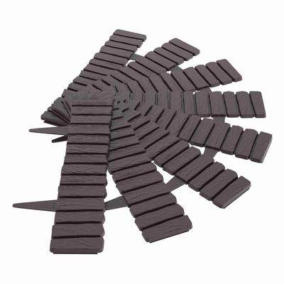 TEMU 2.3/4.6m Cuttable Wood Look Bed Edging Lawn Edge Fence Wooden Fence Small Bed Border Decoration Garden Bed Fence Anthrazite/brown/grey, Flexible Weatherproof Moldable Plastic Lawn Edging Image