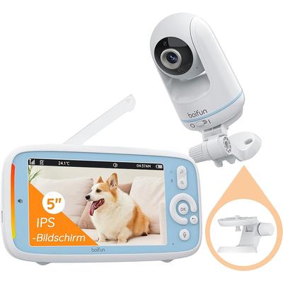 TEMU Boifun Vb805 720p Monitor System With 5-inch Screen, Ptz Camera, Temperature Sensing, Lullaby , And Vox Voice Activation - Image