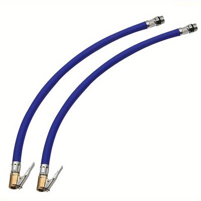 TEMU 2-pack Rubber Air Hose With Clamp, Lightweight Inflation Extension Tubes For Car And Bike Tires, Durable Tire Air Pressure Hose With Secure Clip Image