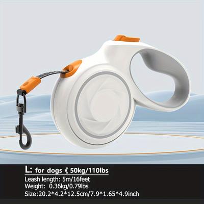 TEMU Keypai Heavy Duty Retractable Dog Leash 16-foot, 360° -free, Quick-lock Brake System, Anti-slip Handle For Medium To Large Dogs Up To 110lbs - Geometric Pattern, Durable Abs Material Image