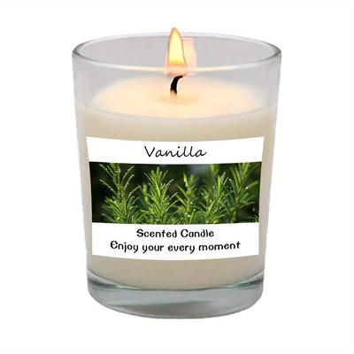 TEMU 1pc Seasonal Celebration Scented Soy Wax Candle, Glitter Embellished, Single-wick, Round Glass Bottle Container, <1l Capacity, Perfect Gift For Image
