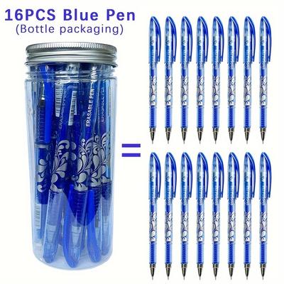 TEMU 16pcs Magic Erasable Gel Pens Creative Storage Bottle Erasable Gel Pens 0.5mm 6 Colors Student Office School Stationery Image