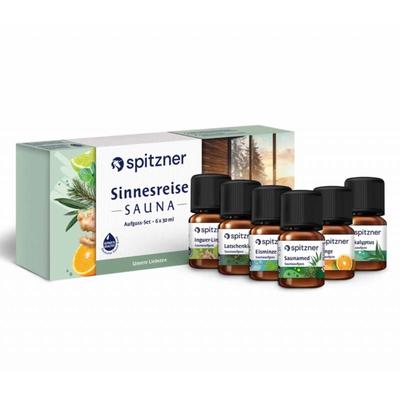 Saunaaufguss-Set Sinnesreise 6x 30ml Aufguss-Set mit Geschenkbox - Spitzner