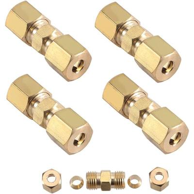 Aougo - 4 Stück Bremsleitungsverbinder 4,75 mm Bremsleitungsverbinder aus verzinktem Kupfer