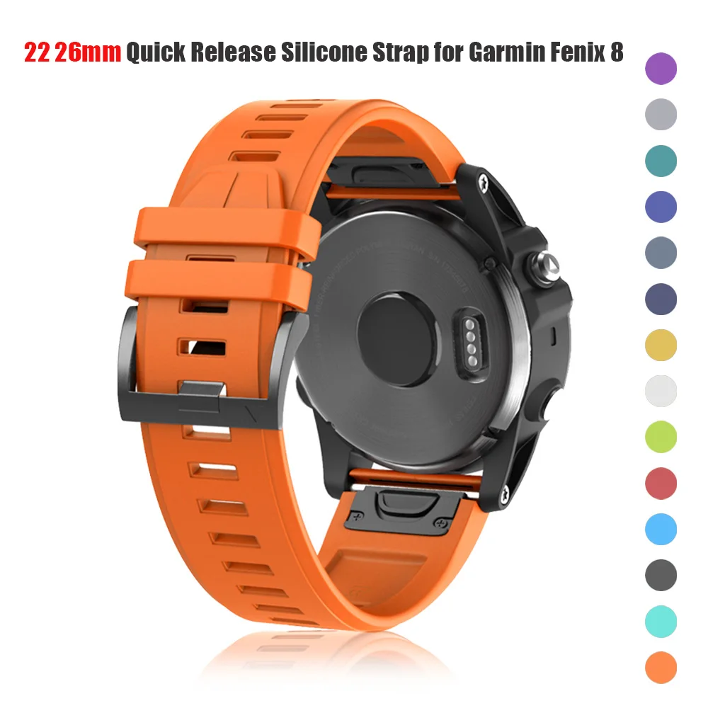 Silikonarmband für Garmin Enduro 3 Uhrenarmband Fenix E 8 47/51 mm 7 7X 6X Pro/Epix Pro Gen 2/Fenix6 5 5X22 26 mm QuickFit-Armband Image