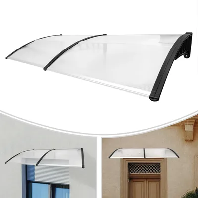 Outdoor Door Canopy, Porch Awning Rain Shelter, 35.4" X 78.74" Patio Roof Rain Cover