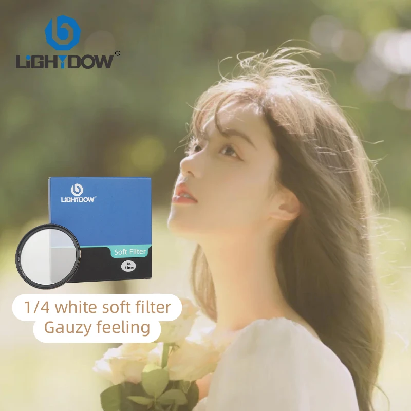 Lightdow 1/4 weißer weicher Objektivfilter 49 mm 52 mm 55 58 62 67 72 77 mm 82 mm weicher Filter für Kamera Canon Nikon Sony Fuji Kameraobjektiv Image