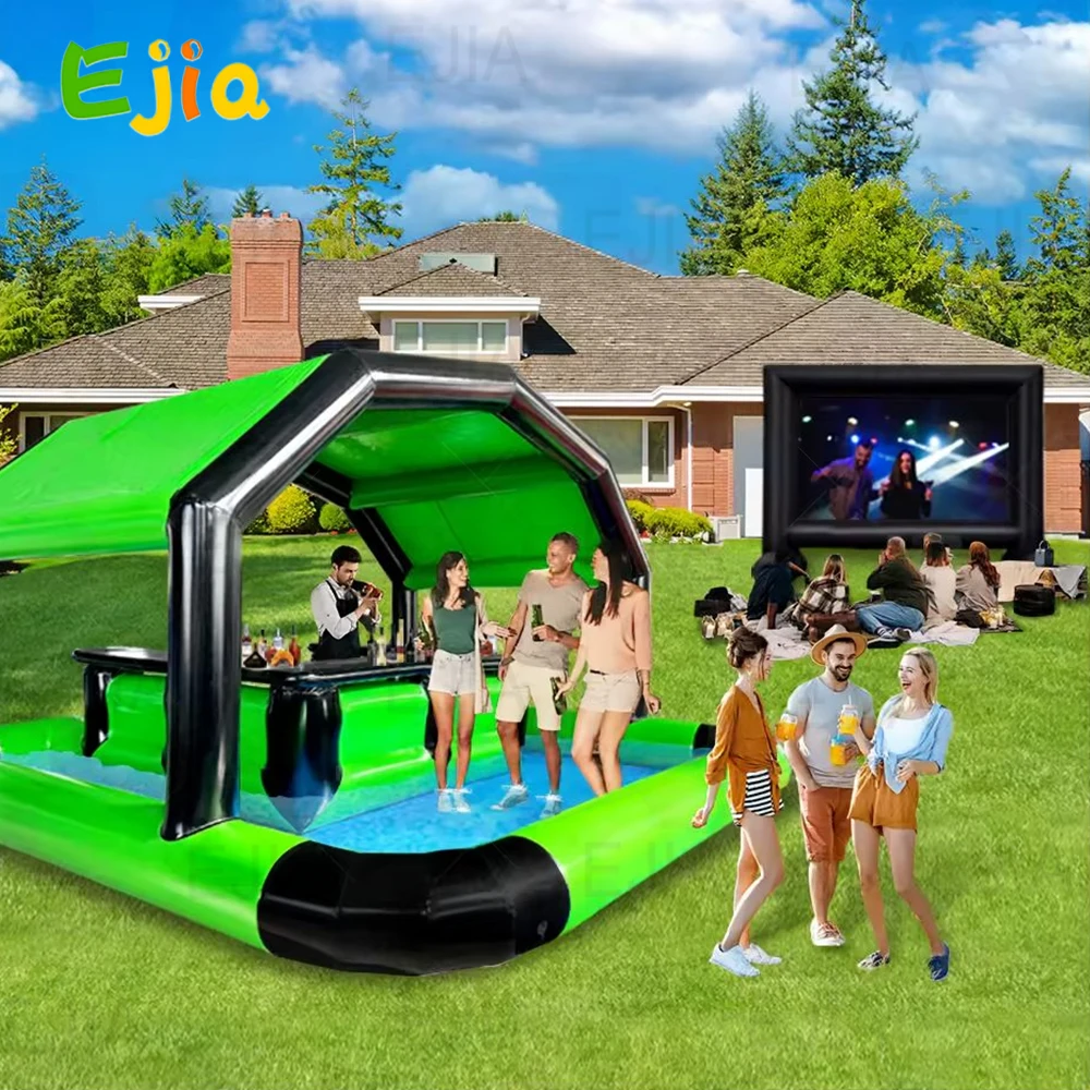 Neues Design, maßgeschneidert, 20 Fuß, Außenschwimmbadbar, Wasserbar, aufblasbare Bar, Poolzelt für Hinterhof-Party-Event Image