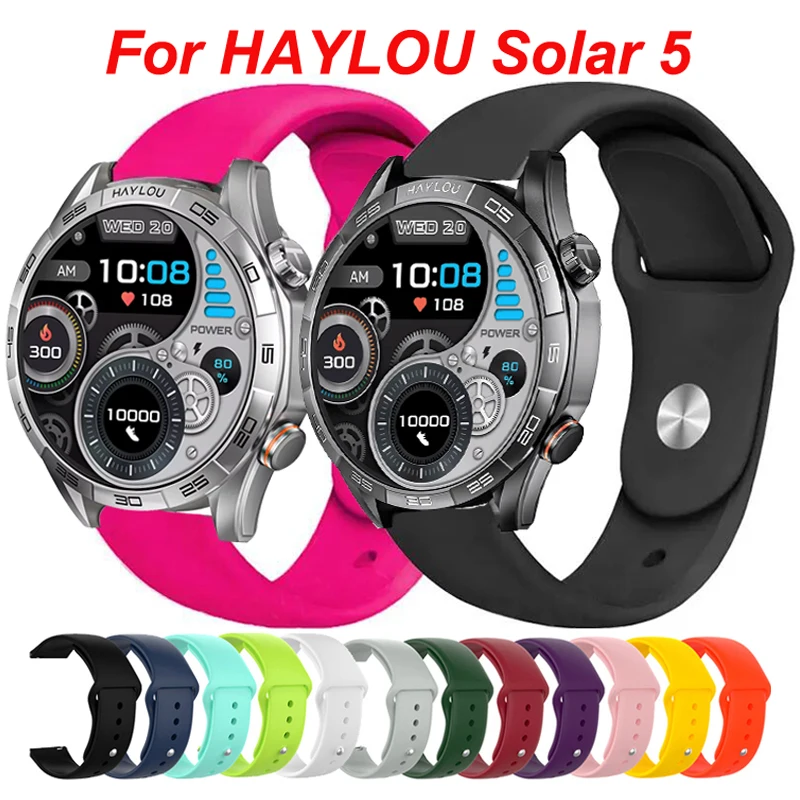 20 mm 22 mm Silikonband für Haylou Solar 5 Sportarmband für Haylou Watch 2 Pro/RS5 R8 S8/RS4/RS4 Plus/Plus RT3/GST Lite Armband Image