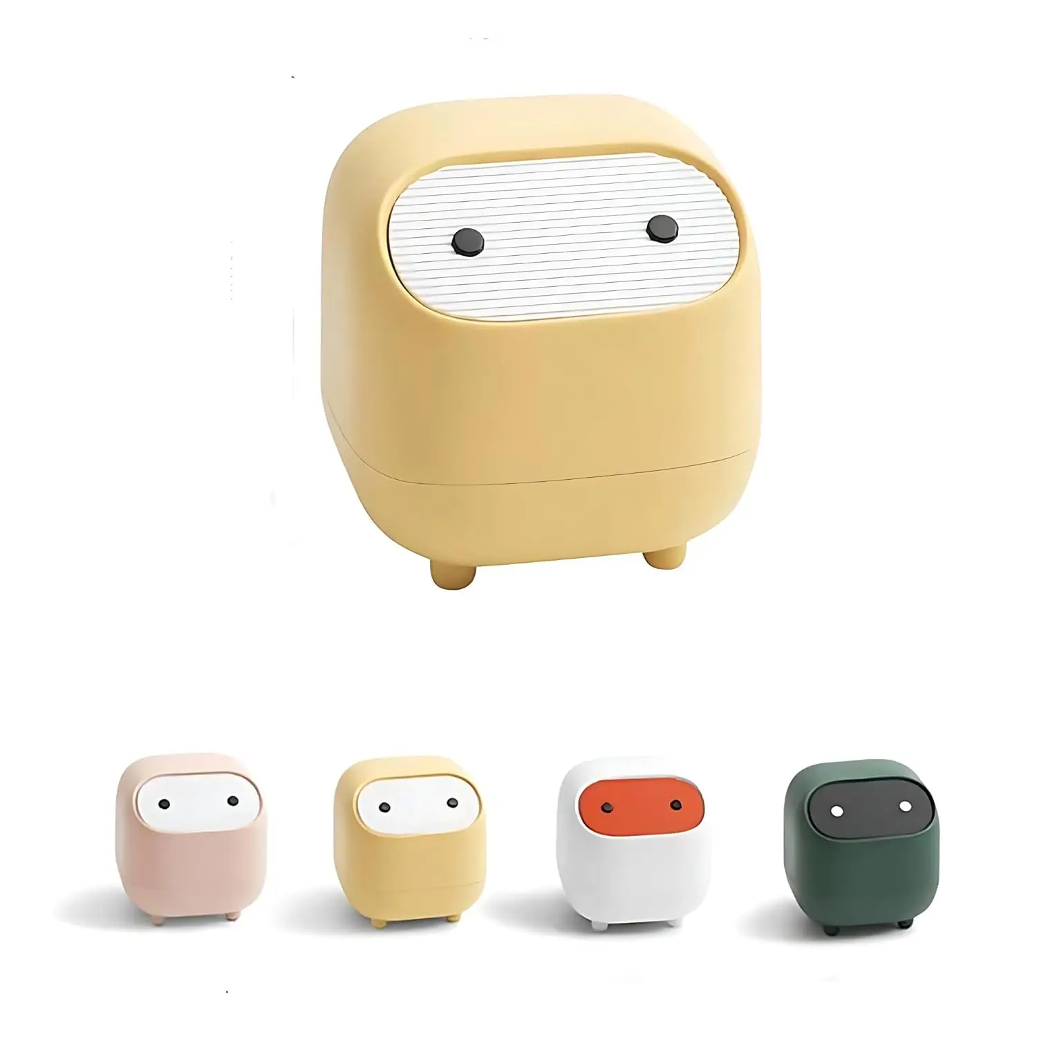 Mini-Mülleimer mit Deckel, niedliche Ninja-Desktop-Mülleimer, kleiner Mülleimer für Büro, Kunststoff-Mülleimer für Badezimmer-Waschtisch, Desktop, Image