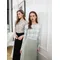 AS 2025 woman fitted-closed design print ribbing basic tops high stretch fabric