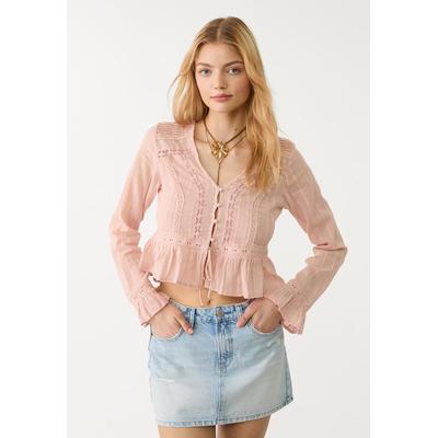Stradivarius Flowing lace blouse Dusty rose L
