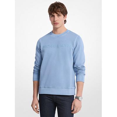 Michael Kors Logo Garment-Dyed Cotton Crewneck Blue M