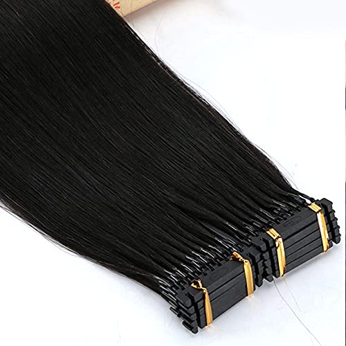 Human Hair,20in/50cm,6D Hair Extensions, No Trace Soft Smooth, 6D Human Hair Extensions Can Perm Dye, Pre Bonded 6D Tip Hair Extensions Real Wigs for 6D Hair Extensions Machine, 50G