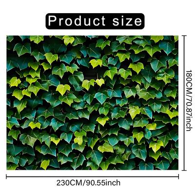 TEMU 1pc Leaf Backdrop Banner - Realistic Polyester Wall Decoration For Indoor & Outdoor Parties, Live Streaming, Birthdays, Anniversaries, And Home Decor - , Greenery Design, Leaf Wall Decor Image