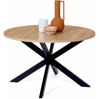 Idmarket - Runder Couchtisch alix Spinnenfuß 70 cm Holz und Schwarz Image