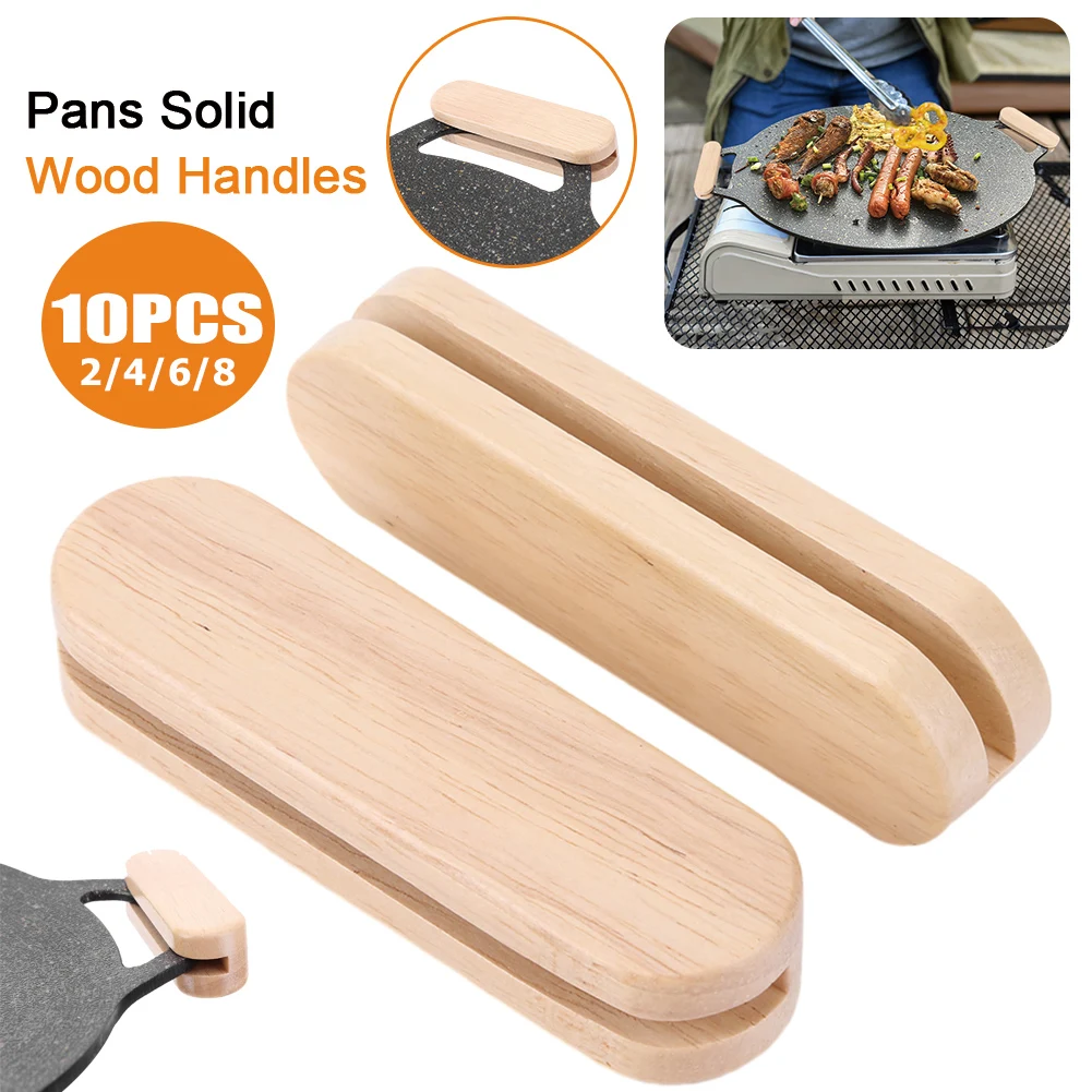 2-10 stücke Massivholz pfanne isolierter Griff Anti-Verbrühungs-Grill pfanne isolierter Griff für Kochgeschirr-Saucen pfanne Bratpfanne Image
