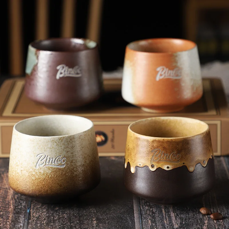 200 ml leichte Luxus-Retro-Tassen, Keramik-Kaffeetassen, handgefertigt, Latte & Matcha Kung Fu-Teetasse, Retro-Teetasse im japanischen Stil aus Keramik Image