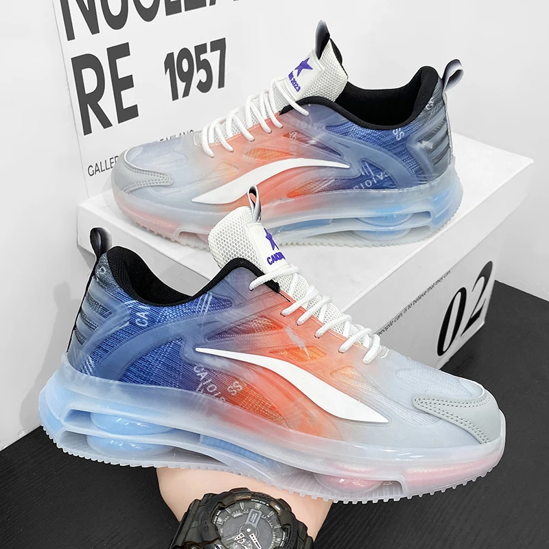 Lässige Sportschuhe für Herren, gestrickt, atmungsaktiv, Eva-Außensohle, stoßdämpfend und verschleißfest, geeignet für Laufen und Training in allen Jahreszeiten
