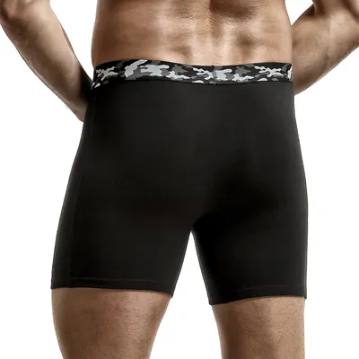 3er-Pack große Herrenunterwäsche, Baumwollhose mit verschleißfestem Bein, sportliche Fat Guy-Hose, Boxershorts, atmungsaktive Lauf-Jugend-U Image