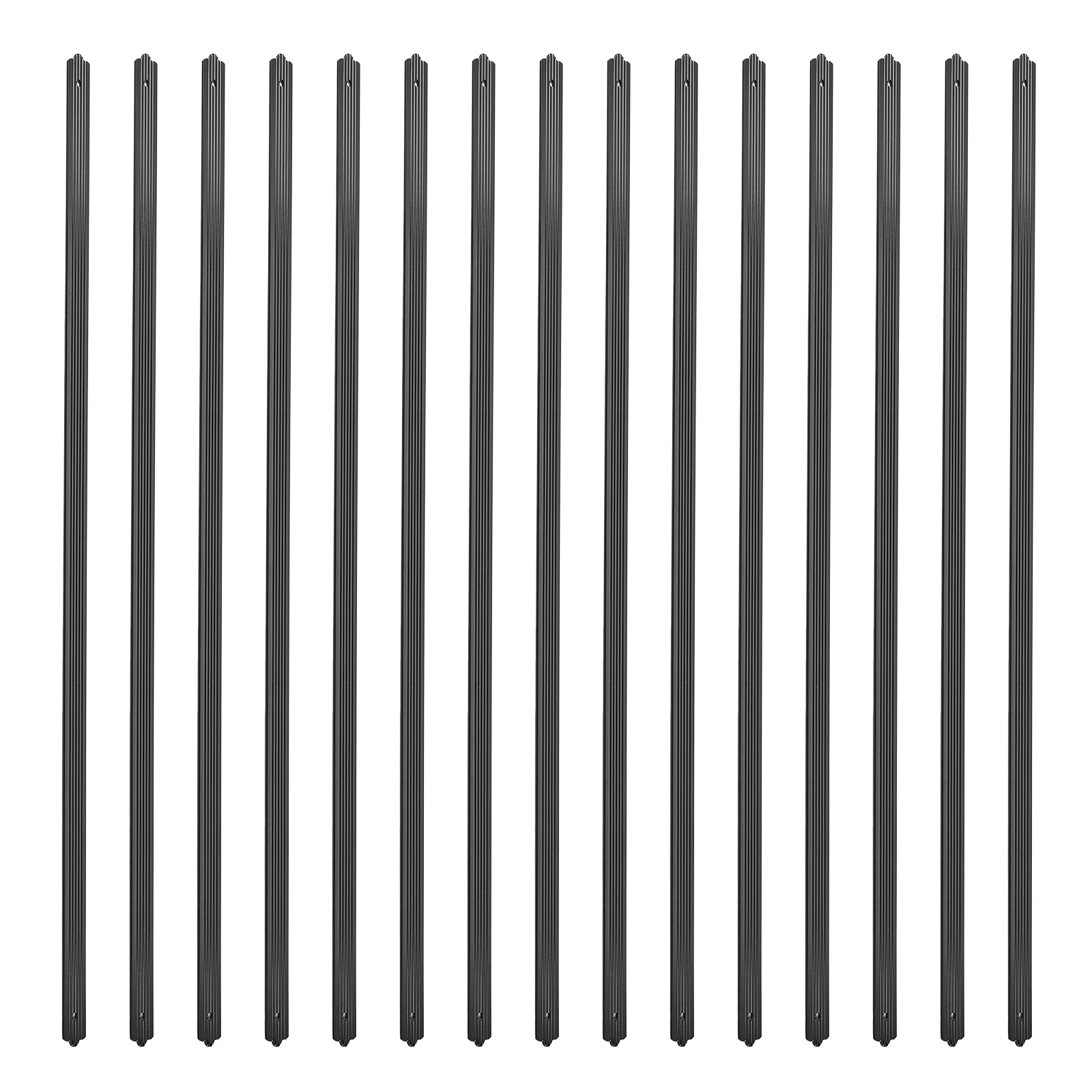 50 Stück Aluminium-Deckbaluster 32,25 x 1 x 0,1 Zoll flaches gerilltes Verandageländer für Treppendeck und Treppengeländer Image