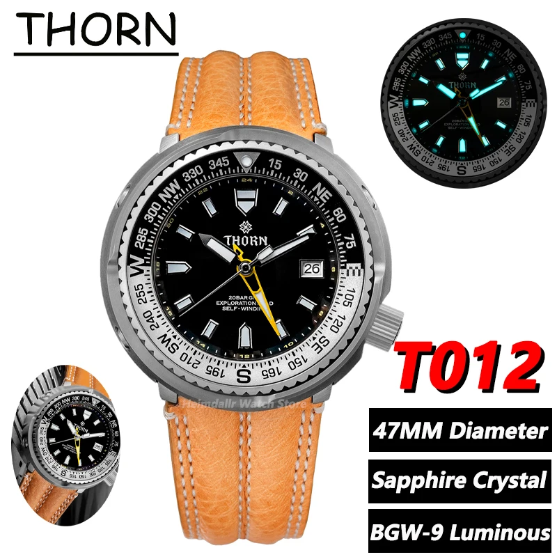 Thorn T012 Titan Tuna Taucheruhr NH34A Uhrwerk Saphir BGW-9 Leuchtende wasserdichte 20Bar GMT automatische mechanische Uhren Image