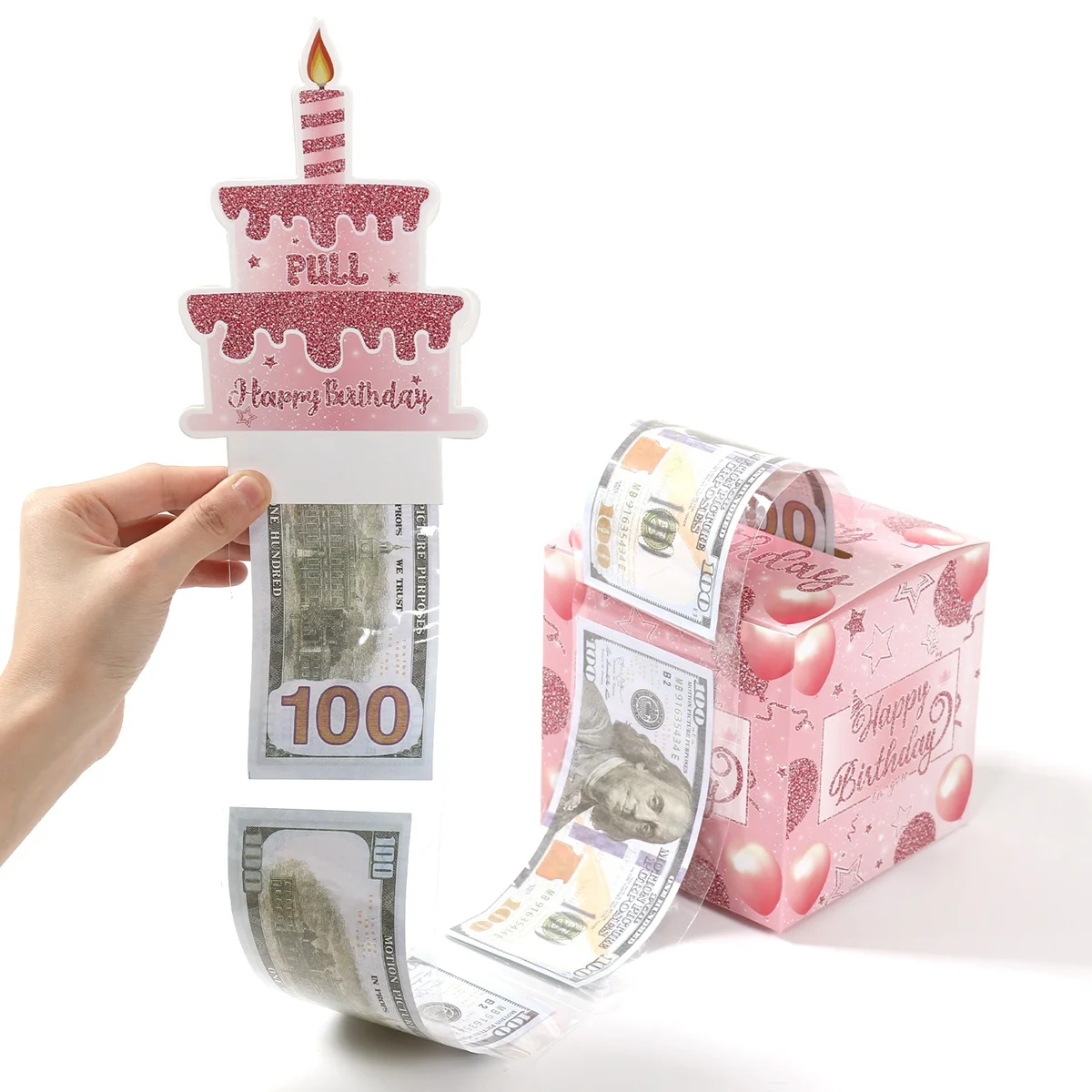 Geburtstags-Spardose für Bargeld, Geschenk, Überraschung, Geld-Geschenkboxen für Kinder und Erwachsene, mit herausziehbarer „Happy Birthday Day“-Karten-Geburtstagsgeschenke Image