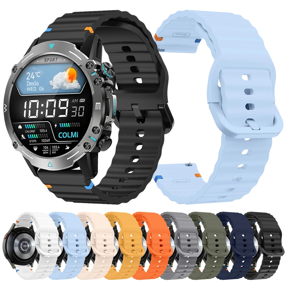 20mm 22mm Uhr Silikon Band Für COLMI P71 Strap Für COLMI M42/C81 C60 C61/I31/P68 P73/P28 Plus Uhrenarmbänder Armband Zubehör Image