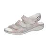 Sandale WALDLÄUFER "GUNNA", Damen, Gr. 5,5 (38,5), hellgrau multicolor, Veloursleder, metallic, klassisch, Schuhe, Klettschuh, Riemchensandalette, Sommerschuh in Bequemweite G