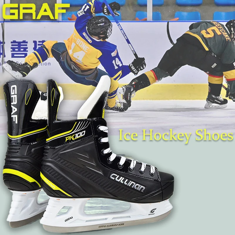 GRAF Eislaufen Schuhe Herren Hockey Skate Schuhe Professionelle Kinder Erwachsene Skates Eislaufen Klinge Thermal Verdicken Skates Schuh Image
